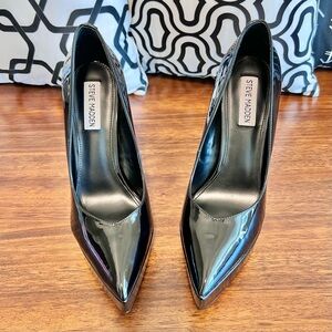 NWOT Steve Madden Luxury Black Patent Platform Stiletto Heels Super Sexy 8.5